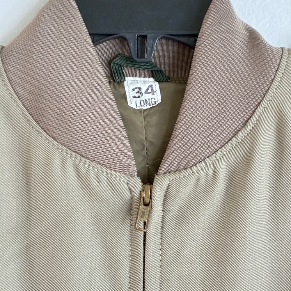 Vintage Neptune Garment Co Bomber Jacket Men 34 Long Tan USMC Approved Military - Picture 2 of 8